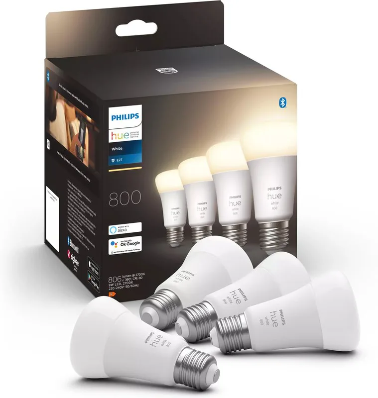 Philips Hue White 9W / A60 / E27 / 4-pack