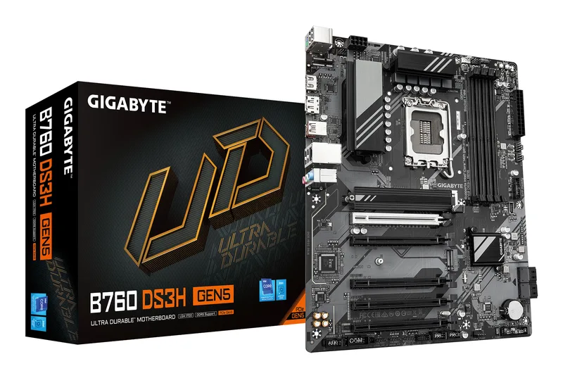 Gigabyte B760 DS3H GEN5 moderkort, ATX, DDR5