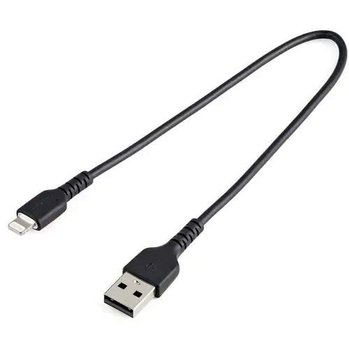 StarTech.com 30cm tålig, svart USB-A till Blixtkabel