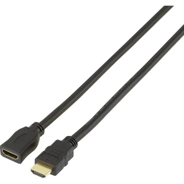 SpeaKa Professional HDMI Förlängningskabel HDMI-A-kontakt, HDMI-A uttag 2.00 m Svart SP-7870532 4K UHD, Audio Return Ka