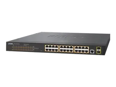 PLANET GS-4210-24P2S hanterad PoE+-switch, 24 portar Gigabit, 2 x SFP