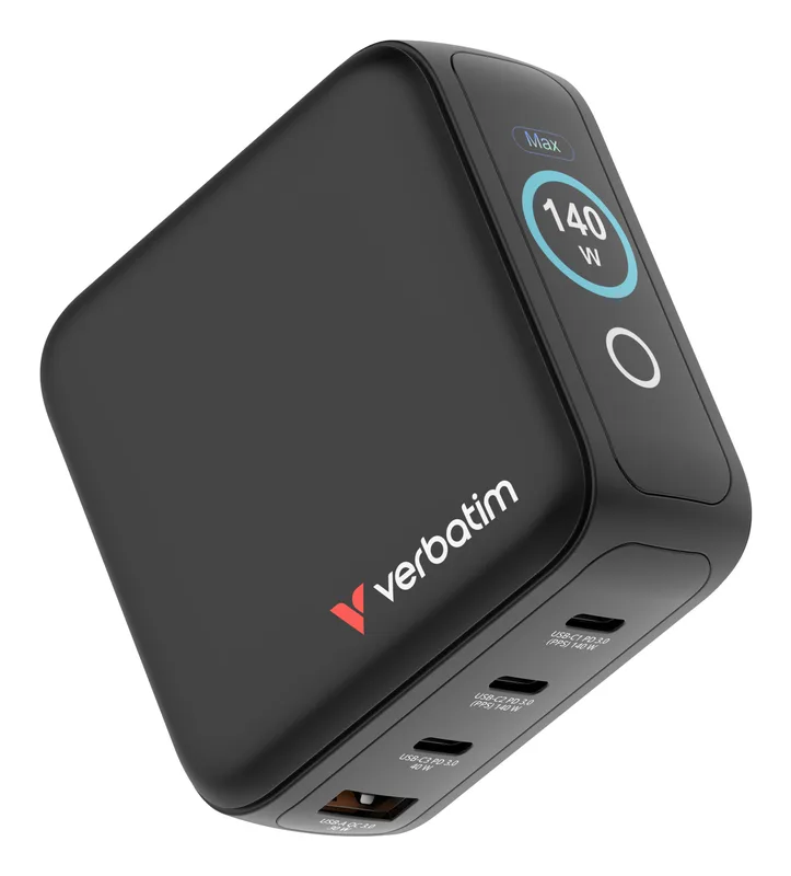 Verbatim - Mini GaN Charger 4-port 140W with Display