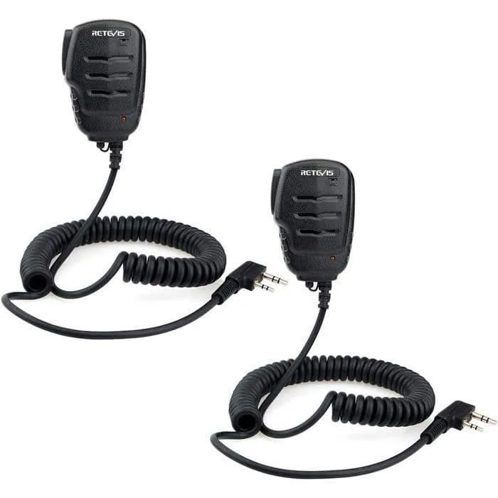 Retevis RS111 Walkie Talkie mikrofonhögtalare 2-stift kompatibel med RT24 RT27 RT21 Baofeng UV-5R BF888S Kenwood WOUXUN TYT