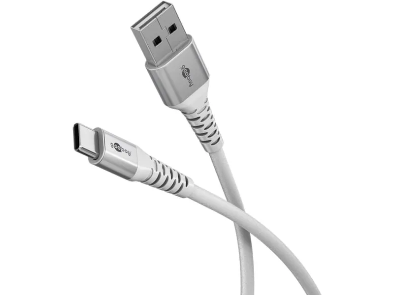 Goobay 74532 USB-C till USB-A kabel, USB 2.0, 3 m, vit