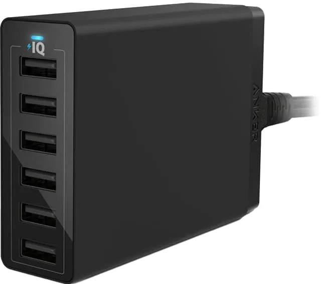 Anker PowerPort 6 multi-port USB-A-laddare
