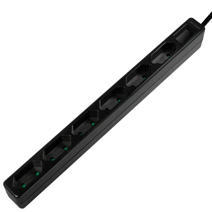 LogiLink Grenuttag Slim Euro 6vägs 1,5m Svart