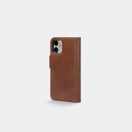 Trunk iPhone 12 mini plånboksfodral i brunt läder