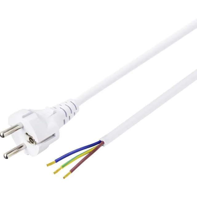 Basetech BT-2300326 Ström Anslutningskabel Vit 1.50 m