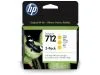 HP 712 - 3-pack - gul - original - DesignJet