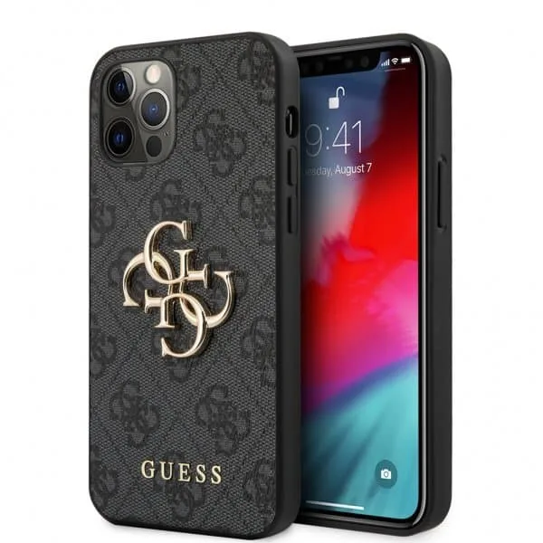 Guess iPhone 12 Pro Max Skal Metal Logo Rosa