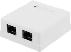 Deltaco vägguttag RJ45 Cat6, utanpåliggande, 1-port
