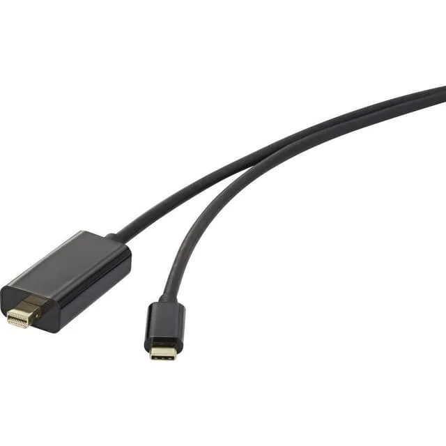 Renkforce USB / Mini-DisplayPort Anslutningskabel 5.00 m RF-3421684 guldpläterad kontakt Svart [1x USB-Chane