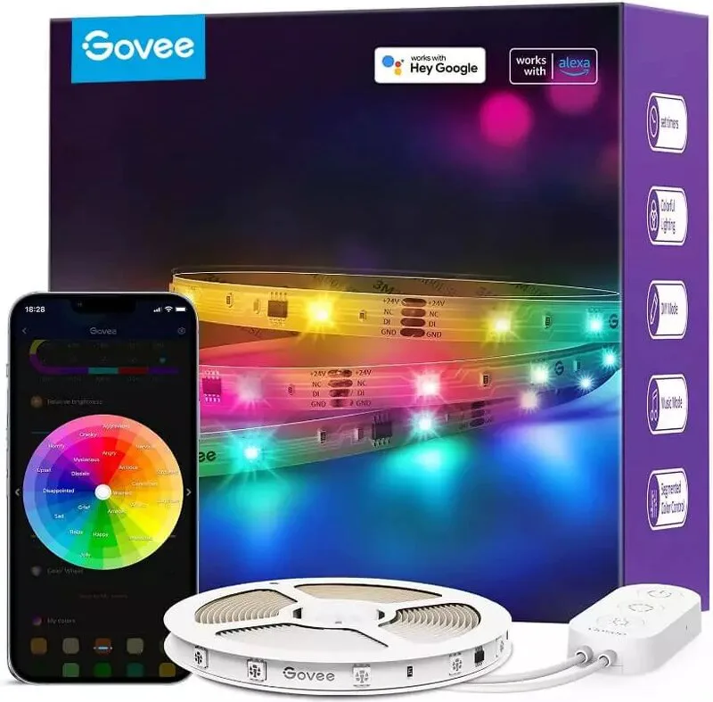 Govee RGBIC Basic Wi-Fi + Bluetooth LED Strip Lights (5 Meter)