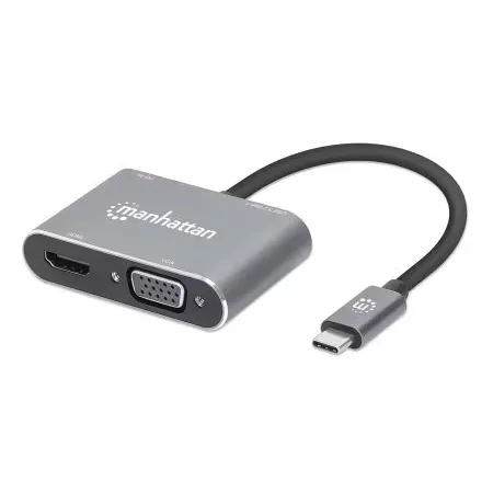 Manhattan 130691 dockingstation Ledningsført USB 3.2 Gen 1 (3.1 Gen 1) Type-C Grå