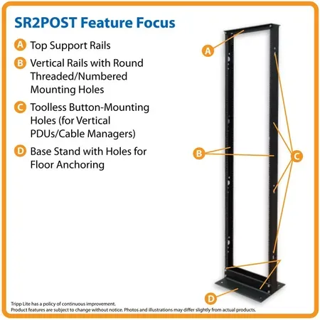 45U 2-POST OPEN FRAME RACK