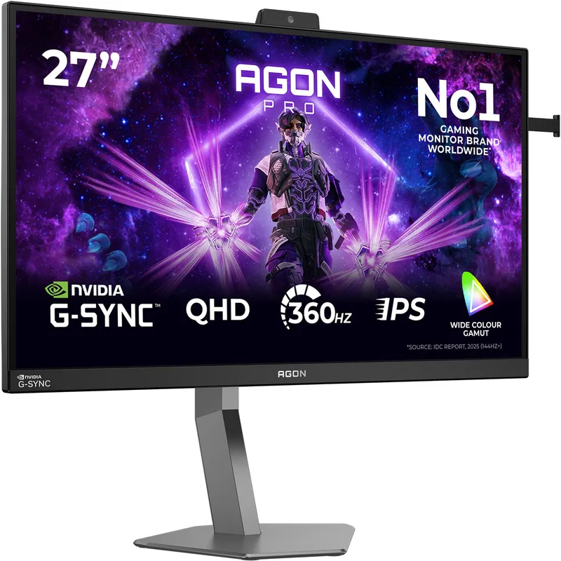 27" AOC Agon Pro AG276QSG2, Fast IPS 2560x1440, 1 ms, 360Hz G-Sync, höjdjusterbar, pivot, 2xHDMI/DP, högtalare, USB 3.2-hubb