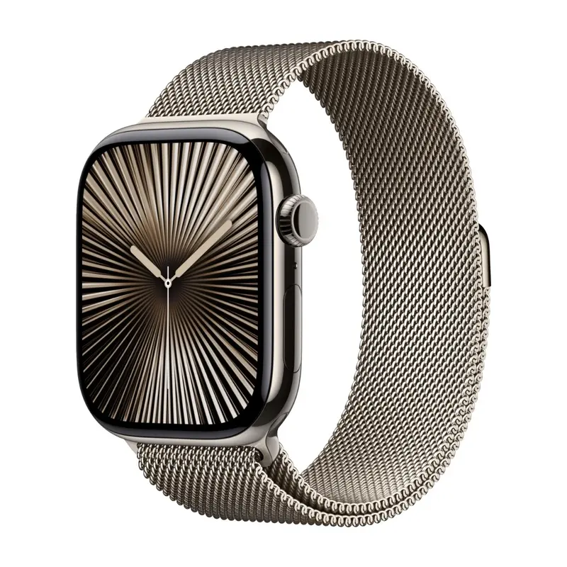 Apple Watch Series 10 GPS + Cell 46 mm naturlig titan, naturlig milanesisk loop