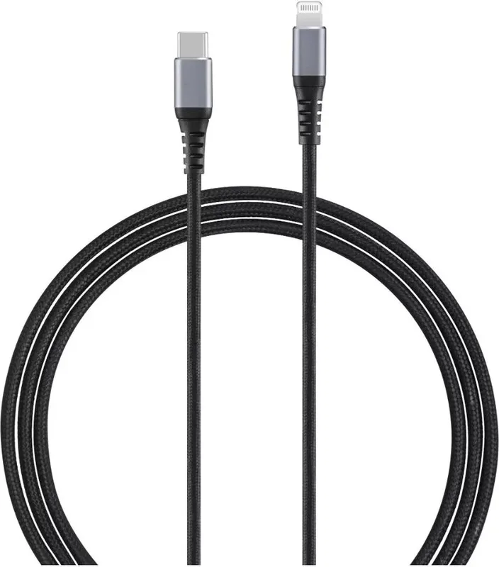Andersson USB-C till Lightning-kabel, flätad, 1,5 m, svart och grå