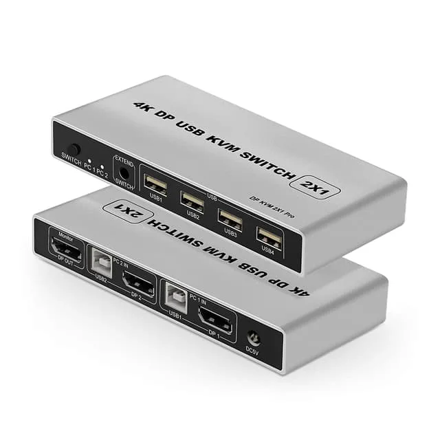 NÖRDIC KVM Switch 2 till 1 DisplayPort 1.2