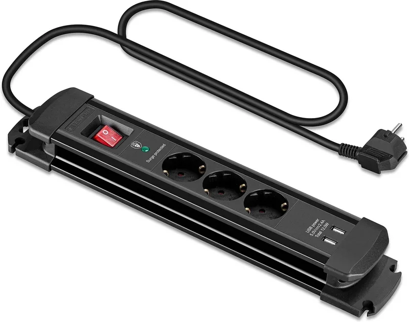 Andersson Grenuttag med Överspänningsskydd x3 uttag / 2xUSB-A (12000A)