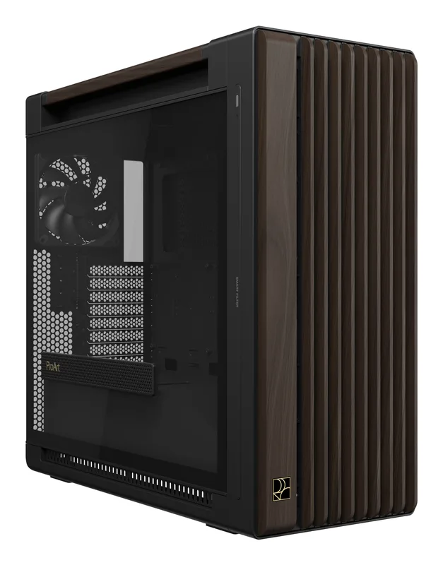 Asus ProArt PA602 Walnut Wood TG datorchassi, E-ATX, svart