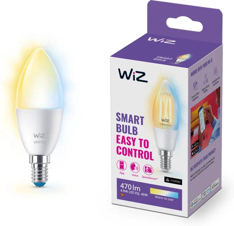 WiZ Wi-Fi Warm white 40W E14