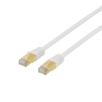 DELTACO S/FTP Cat7 patchkabel, LSZH (halogenfri),10m, vit (STP-710V)