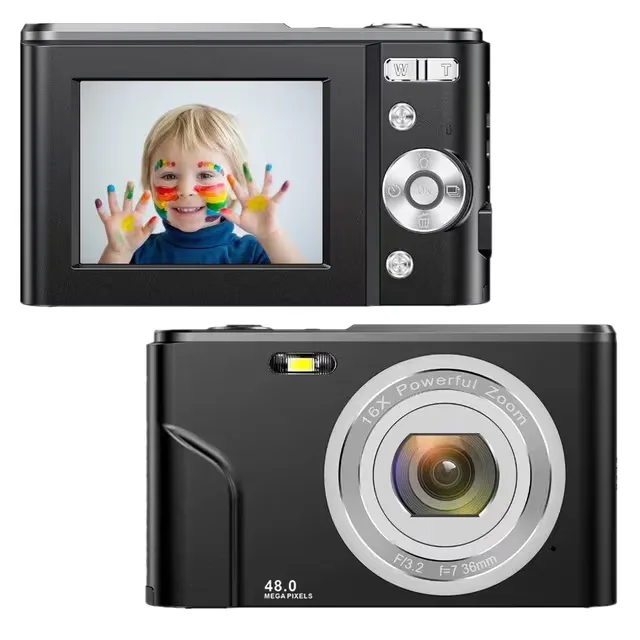 Digitalkamera 1080P 48 Megapixel 16x zoom Black