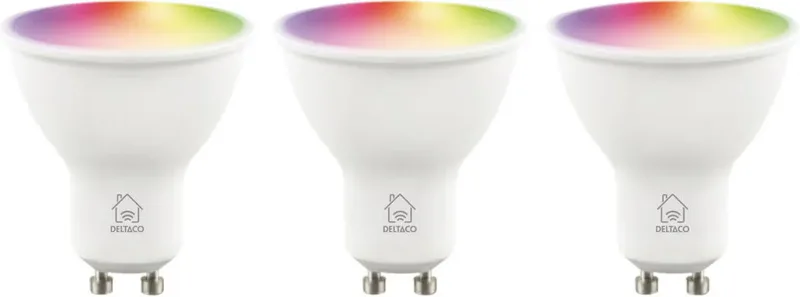 Deltaco Smarta LED lampor, GU10, RGB, WiFi, 4.7W, 3-pack