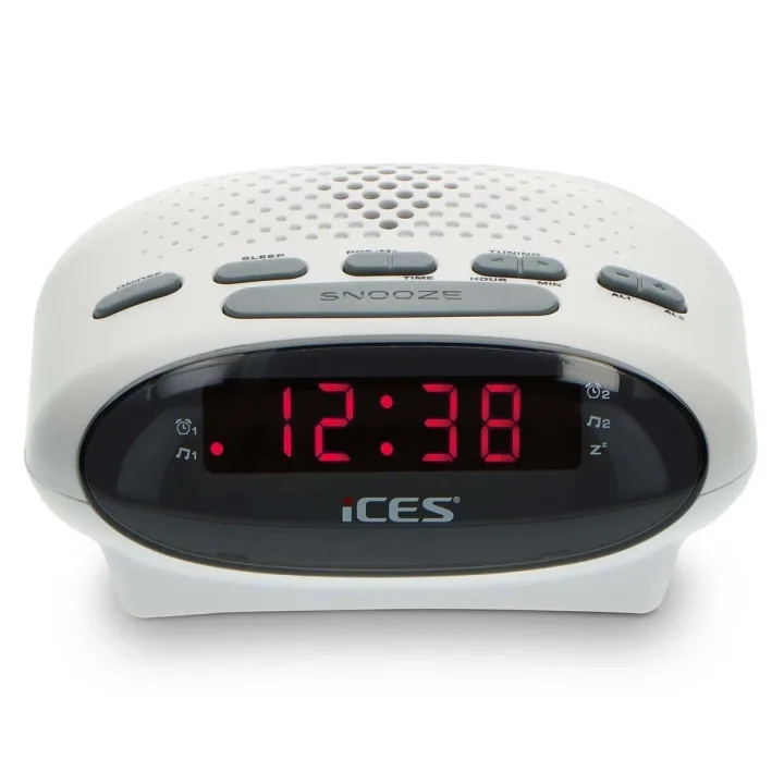 ICES Klockradio Vit