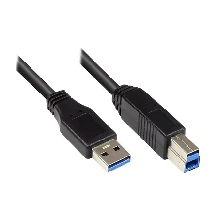 Alcasa 2710-S002 USB-kabel USB 3.2 Gen 1 0,2 m USB A USB B svart