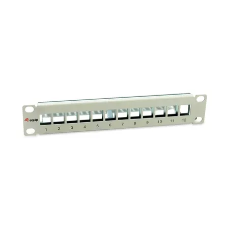 Equip patchpanel 12 portar RJ45 Cat6A 10 tum FTP, 1U, ljusgrå