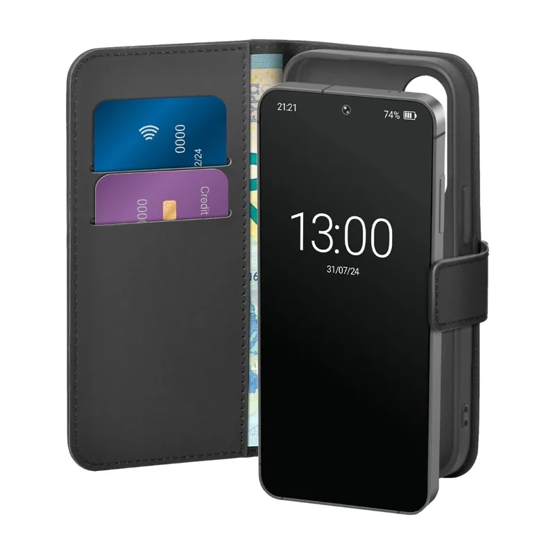 PURO Samsung Galaxy S25 plånboksskal med 2 kortplatser