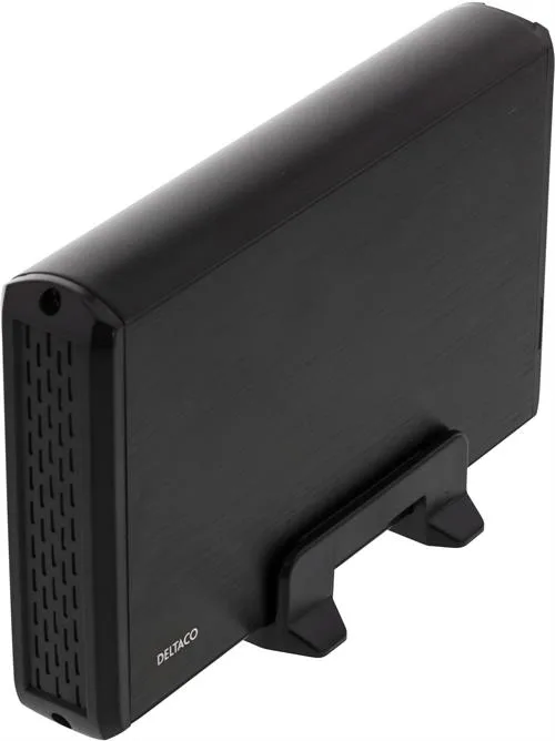 Deltaco externt kabinett 3,5" SATA till USB 3.0, aluminium