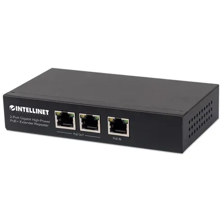Intellinet 561266 PoE-Extender 1 GBit/s IEEE 802.3af (12.95 W), IEEE 802.3at (25.5 W)