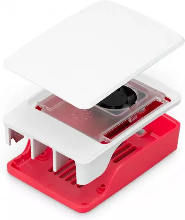 Raspberry Pi 5 Case Red/White with fan