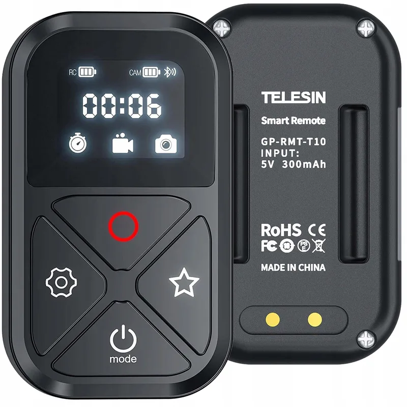 Trådlös fjärrkontroll för GoPro Hero 13 12 11 10 SVART Telesin GP-RMT-T10 80m