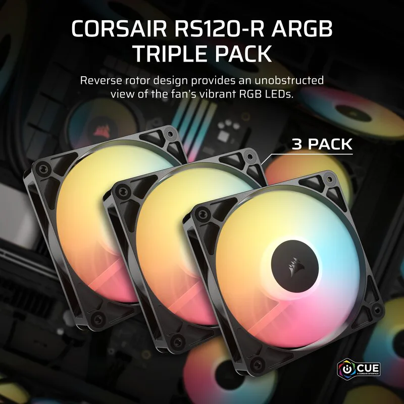 CORSAIR LÃ¼fter 120*120*25 RS120-R ARGB PWM Triple Pack