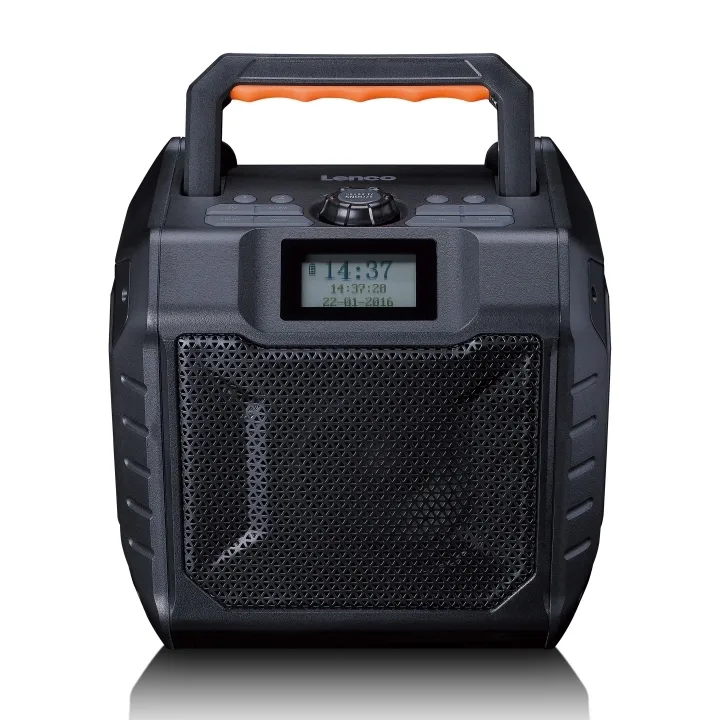 Lenco Kraftfull bärbar DAB+/FM-radio för utomhusbruk med Bluetooth® IPX5-vattentät Grå