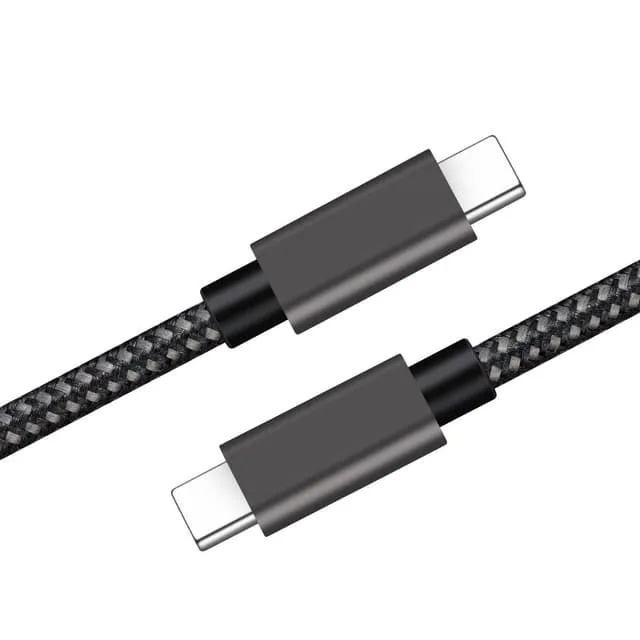 NÖRDIC 1m USB3.2 Gen1 USB-C till C nylonflätad kabel