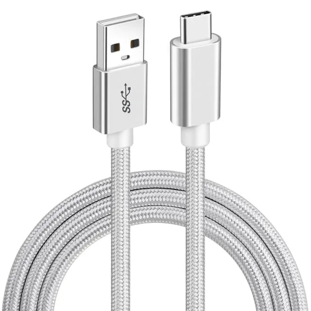 NÖRDIC 3m USB3.2 Gen1 USB-C till A nylonflätad kabel