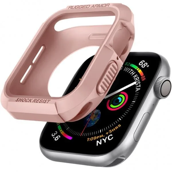 Spigen Apple Watch 44/45 mm skal Rugged Armor, roséguld
