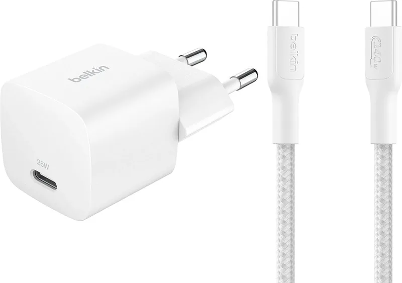 Belkin BoostCharge USB-C 25W + Belkin BoostCharge USB-C till USB-C (2m)