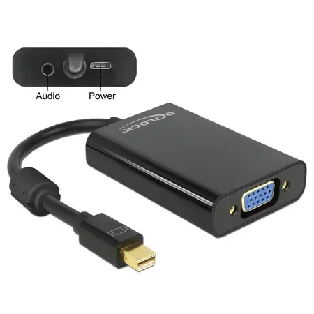 Delock Adapter mini Displayport 1.1 male > VGA female + Audio + Power