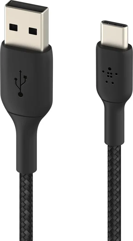 Belkin-NylonflätadUSB-AtillUSB-Ckabel,15cm-Svart
