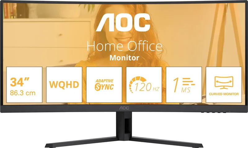 AOC CU34B3E 34 tum bildskärm, 3440x1440, 120 Hz, VA