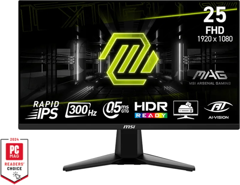 MSI MAG 255XF 25-tums IPS-skärm, 1920x1080, 300 Hz, HDMI och DisplayPort