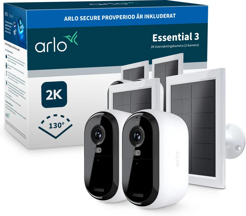 Arlo Essential 3 2K Security Camera & Solar Panel