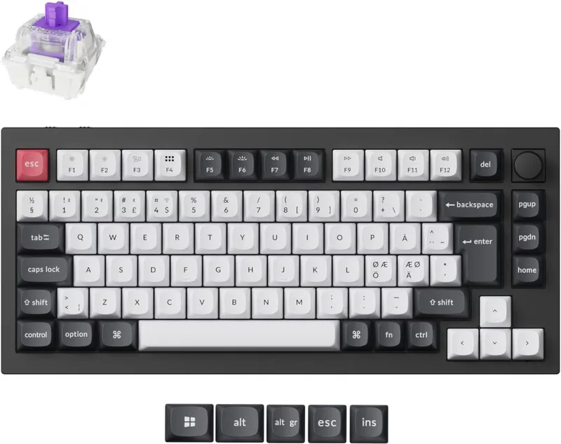 Keychron Q1 HE 75% Knob Wireless QMK Gateron Nebula Switch
