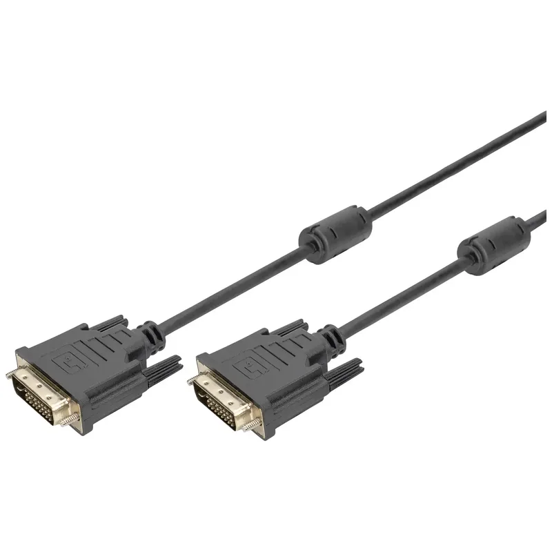 DIGITUS DVI-D-kabel, dubbel länk, 5 m, svart